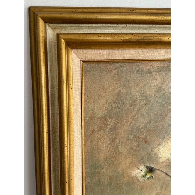 1960s Vintage 1960s Floral Bouquet Oil Painting by Barbara Van Stappen For Sale - Image 5 of 7