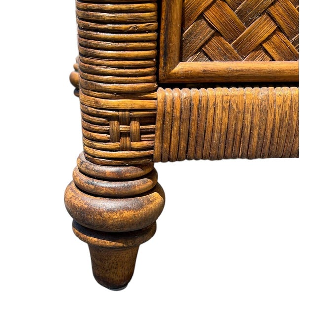 Late 20th Century Pair Lexington Wicker Bachelor Chests. Island Style. For Sale - Image 10 of 11