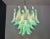 Italian Murano Style Chandelier, 36 Lattimo Turquoise Glass Petals, Mazzega Style For Sale - Image 9 of 12