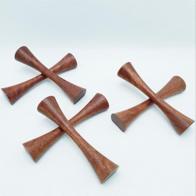 Danish Teak Cutlery Rests by Michael Bloch, Set of 6 For Sale - Image 14 of 14