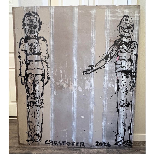 Paint Abstract Figurative Painting by Christopher Shoemaker, 55” H X 47” W For Sale - Image 7 of 8