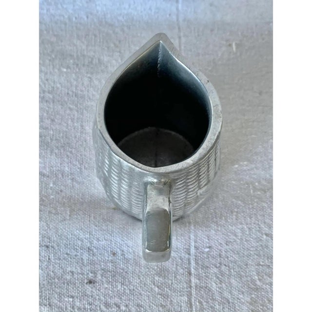 Late 20th Century Vintage Majolica Style Pewter Corn Creamer For Sale - Image 5 of 6
