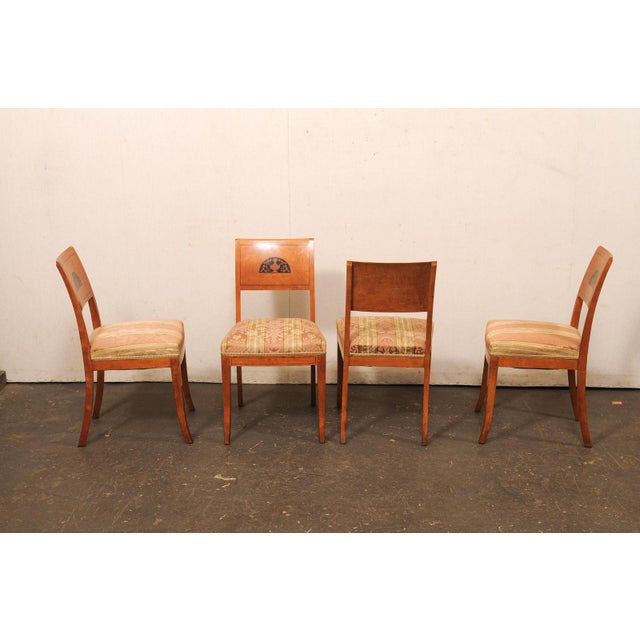 Set of 4 Swedish Curly Birch Chairs, 19th C For Sale - Image 4 of 11