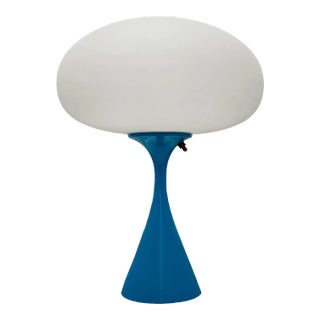 Mid-Century Design Table Lamp by Designline in Blue - Retro Mushroom Style For Sale