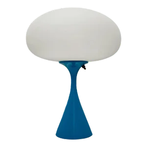 Mid-Century Design Table Lamp by Designline in Blue - Retro Mushroom Style