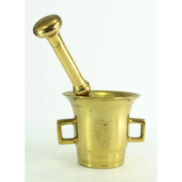 19th Century Apothecary Mortar and Pestle Set, Heavy Solid Bronze/Brass, Polished For Sale - Image 13 of 13