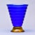Murano Deep Blue Murano Glass Vase With Gold Base For Sale - Image 4 of 10