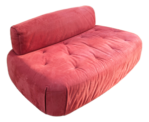 Cashmere Rubies Leather Two-Seater Mademoiselle Sofa by Matteo Thun and Antonio Rodriguez for Baxter, 1960s