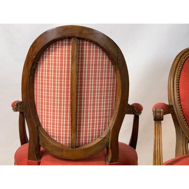 French Louis XVI Beechwood Fauteuils - a Pair For Sale - Image 10 of 12