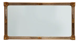 Large 20th Century Baroque Rectangle Gilted Mirror from Deknudt, Belgium, 1980s