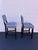 Lee Industries Blue & White Geometric Upholstered Counter Height Chairs With Nailhead Trim, Set of 4 For Sale - Image 4 of 7