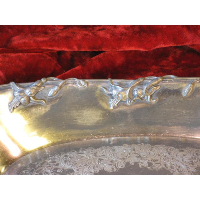 Dish Bowl Silverplate Derby Sliver Co. Art Nouveau Flowers Engraved For Sale - Image 4 of 16