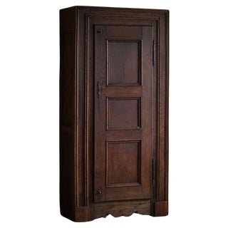 Antique French Tall Oak Cabinet, Late 19th Century For Sale