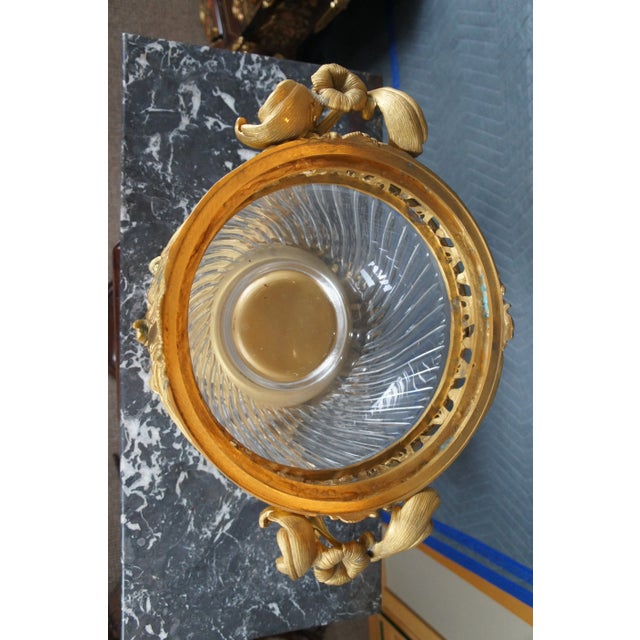 Mid 20th Century Eric Stepniewski French Louis XV Ormolu Crystal Incense Burner Centerpiece Bowl For Sale - Image 9 of 12