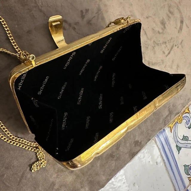 1980s 1980s Retro Brass Evening Bag by Scheilan Firenze For Sale - Image 5 of 12