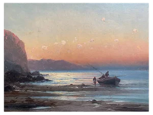 Eugenio Amus, Marina, Oil on Canvas