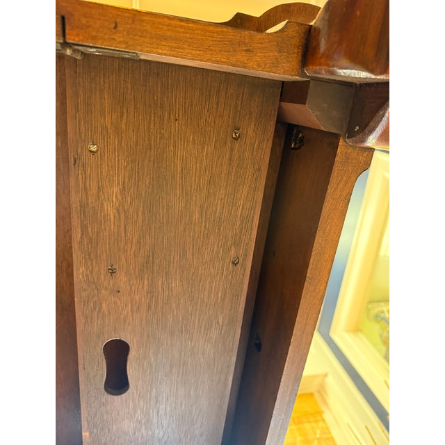 Wood Antique Game Table/Flip Top Wall Table Burlwood For Sale - Image 7 of 12