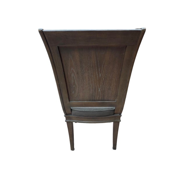 Bernhardt Set of Six Transitional Walnut Dining Chairs With Charcoal Upholstery For Sale - Image 11 of 14