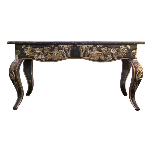 Hand Carved Desk With Jungle Motifs, Early 20th Century For Sale