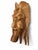 A commanding vintage hand-carved tropical wood wall sculpture depicting a Chinese-style bearded warrior or official...