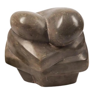 Larry Mohr Modernist Plaster Sculpture of an Embracing Couple For Sale