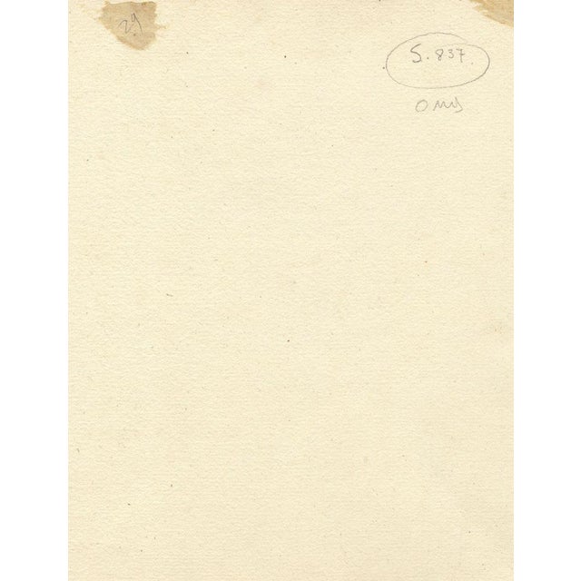 Rock Cave Dwellings with Spearsmen, Early 19th Century, Grisaille Wash Drawing For Sale - Image 4 of 7