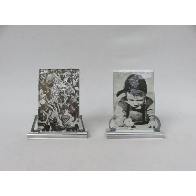 French Art Deco Polished Aluminum Picture Frames, Set of 2 For Sale - Image 16 of 16