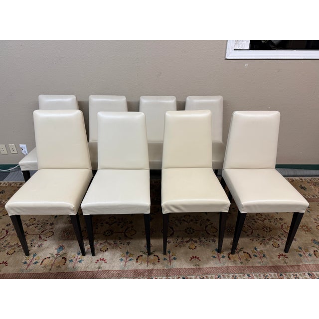 Design Plus Gallery presents a Set of Eight Classic Dining Side Chairs Roberto Lazzeroni for Ceccotti Collezioni. The...