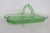 Early 20th Century Green Uranium Depression Glass Oblong Celery Tray Serving Dish With Handle For Sale - Image 12 of 16