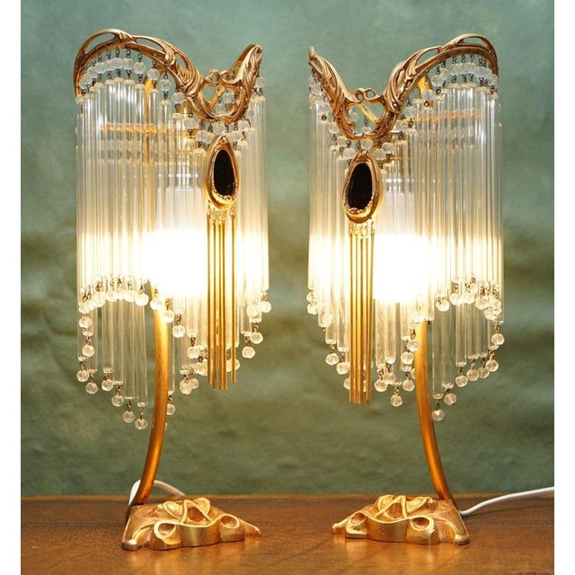 Table lamps attributed to hector guimard art nouveau gilt bronze i have one much larger statement lamp which is the same...