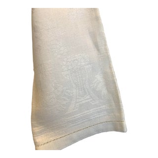 Early 20th Century 10 Antique Damask Art Nouveau Art Deco Dinner Napkins For Sale