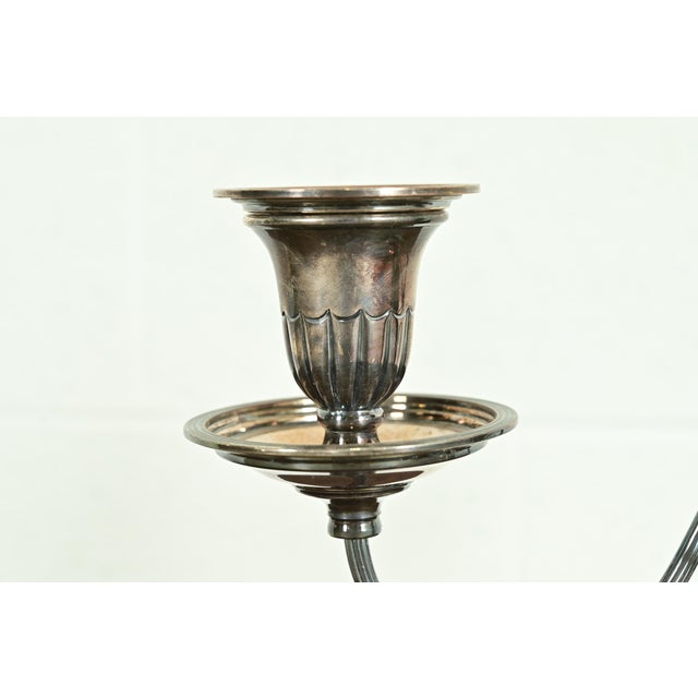 Tiffany & Co. Style Antique Victorian Silverplate Three-Light Candelabra For Sale In South Bend - Image 6 of 16