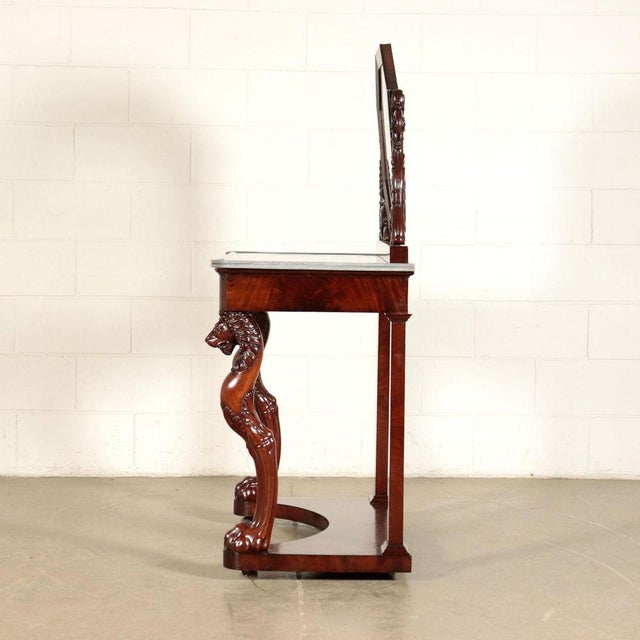 19th Century Genoese Console with Mirror in Mahogany, Italy For Sale - Image 11 of 14