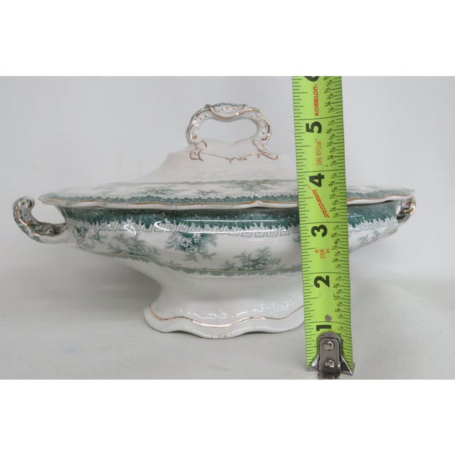 Early 20th Century John Maddock and Sons Hamilton Royal Vitreous Green Lidded Turreen Dish For Sale - Image 11 of 17