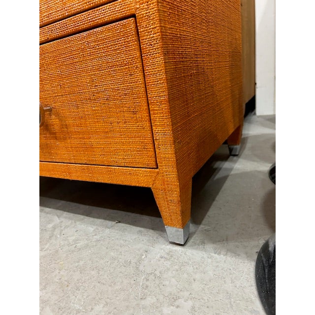 Wood Orange Grasscloth Chest by Century Curate Home For Sale - Image 7 of 10