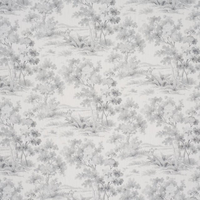 Boråstapeter Countryside Morning Fabric In Grey For Sale
