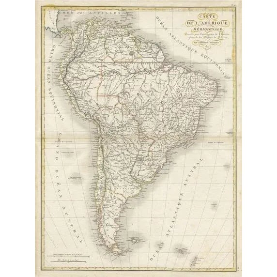 Antique Map of South America, 1821 For Sale - Image 6 of 6