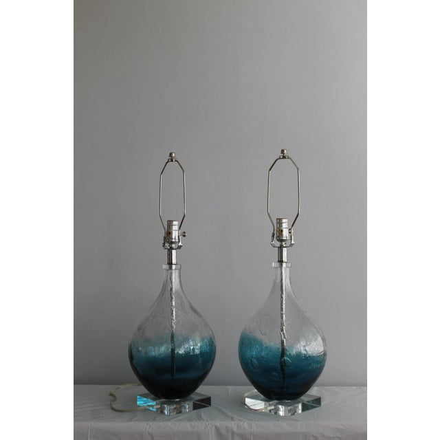 Pair of Mid 20th Century Handblown Seguso Style Bubble Murano For Sale In Miami - Image 6 of 10
