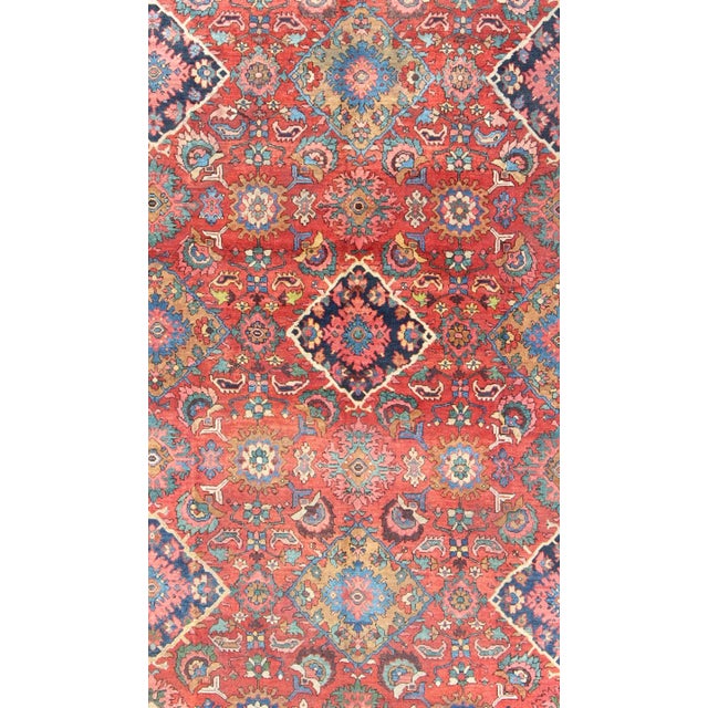 Early 20th Century Antique Sultanabad Rug With All Over Diamond Medallions & Floral Motifs For Sale - Image 4 of 9