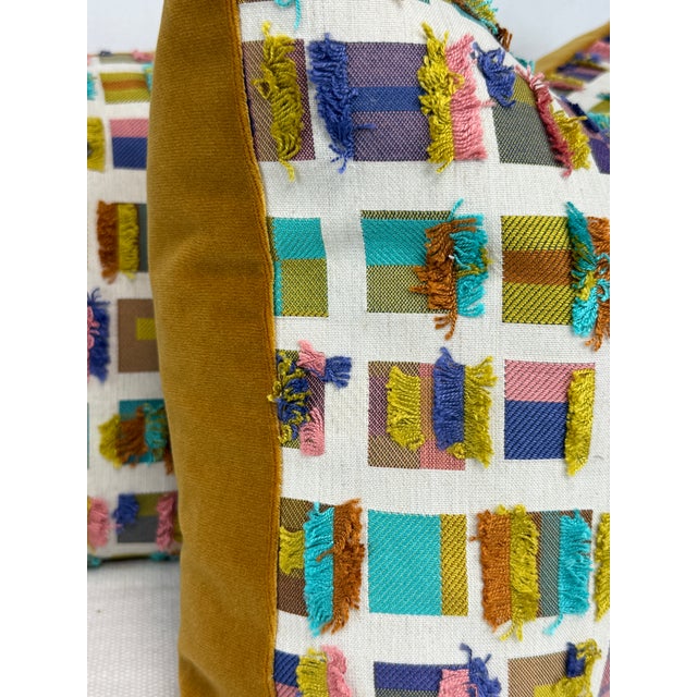 Transitional Pierre Frey "Tahaa" in Exotic 16"x20" Pillows-a Pair For Sale - Image 3 of 3