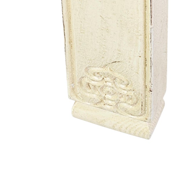 64" Asian Modern Chinoiserie Cream Lacquer Console Table For Sale - Image 14 of 14