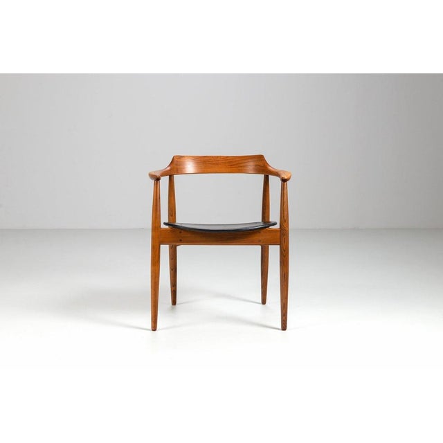 Sculptural armchair model ST-750, designed by Arne Wahl Iversen and produced by Niels Eilersen in Denmark, 1959. Crafted...