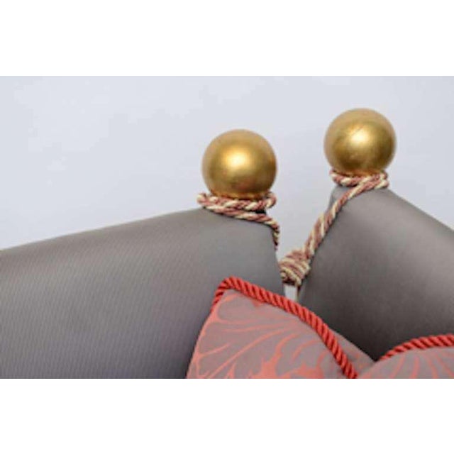 1980s Vintage Illustrious Designer Ronn Jaffe Design Custom Silk Sofas - A Pair Has Been Fabricated for Aristotle Onassis For Sale - Image 5 of 11
