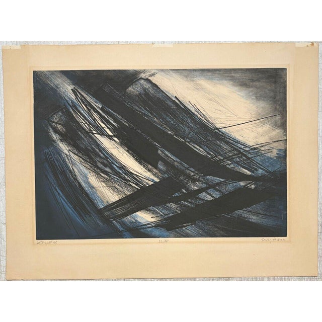 1960s Terry Haass 'interspatial' Abstract Expressionist Aquatint Etching- Atelier 17 For Sale - Image 5 of 12