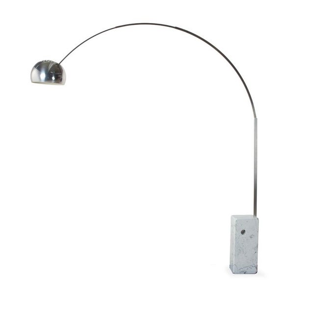 Arco Floor Lamp in Marble and Silver Metal from Flos For Sale - Image 11 of 16