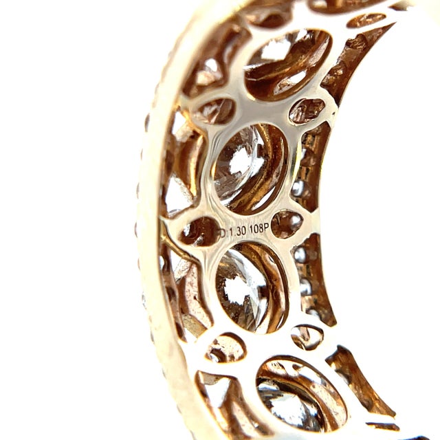 One of a Kind 14k Yellow Gold 5.08 Carat Weight Diamond Eternity Style Band Ring, Size 7.5 For Sale - Image 9 of 11