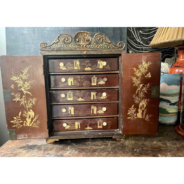 19th Century Chinese Export Lacquer Table Cabinet Qing Period For Sale - Image 4 of 9