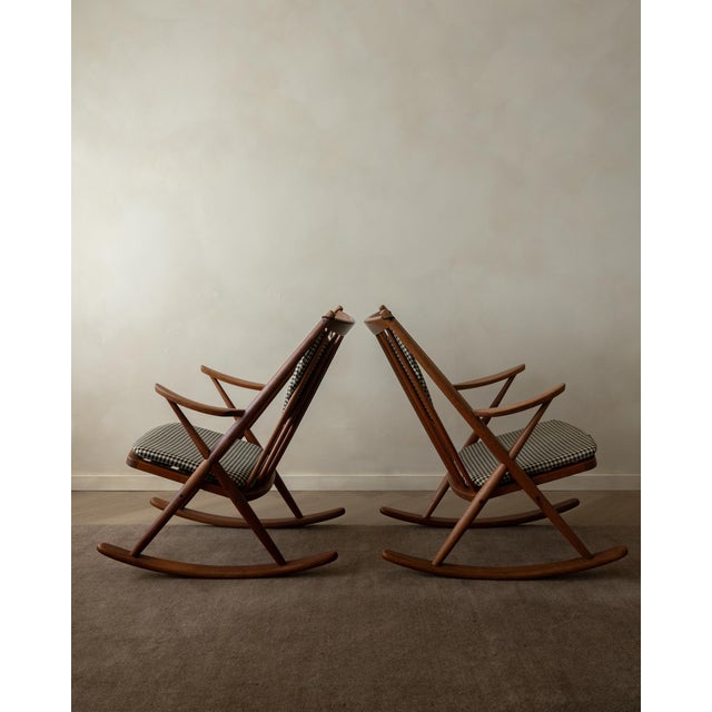 Mid-Century Modern Vintage Danish Teak Rocking Chairs by Frank Reenskaug for Bramin, 1950s, Set of 2 For Sale - Image 3 of 18