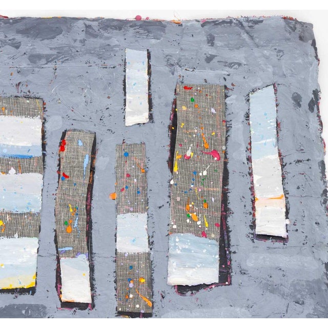 Contemporary Elfi Schuselka Gray Composition Mixed Media For Sale - Image 3 of 6