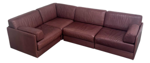 Vintage Modular Sofa in Brown Leather from de Sede, 1970s, Set of 4